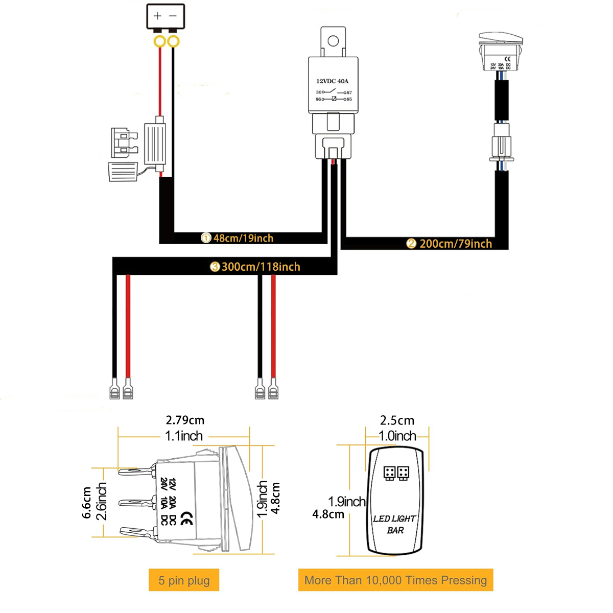 LED Lichtbalk Bedradingset 14A - Industrial Laser Beam recensie en prijs