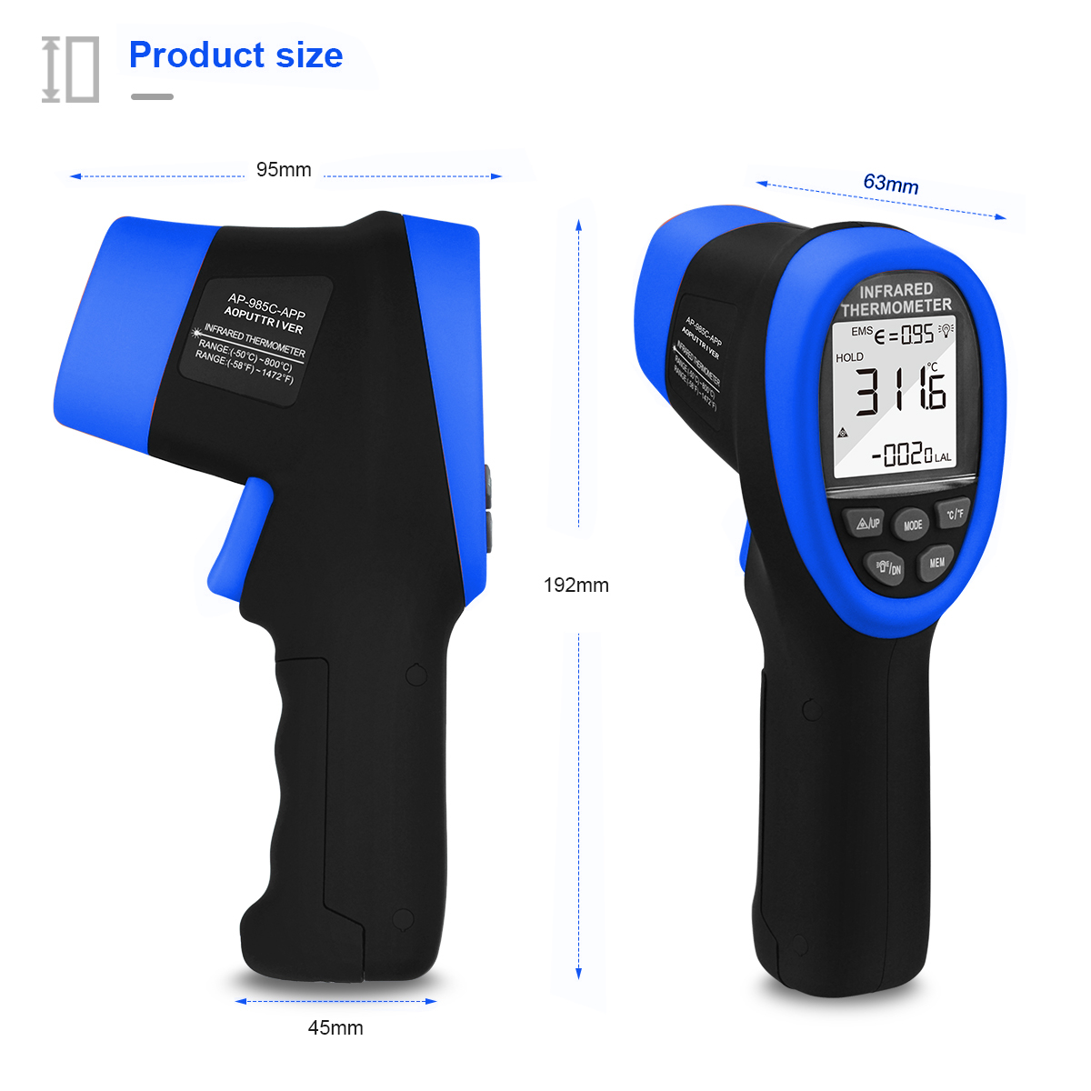 HoldPeak Infrarood Thermometer - Industrial Laser Temperature recensie en prijs